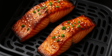Air Fryer Miso Glazed Salmon