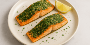 Air Fryer Salmon with Garlic Herb Crust