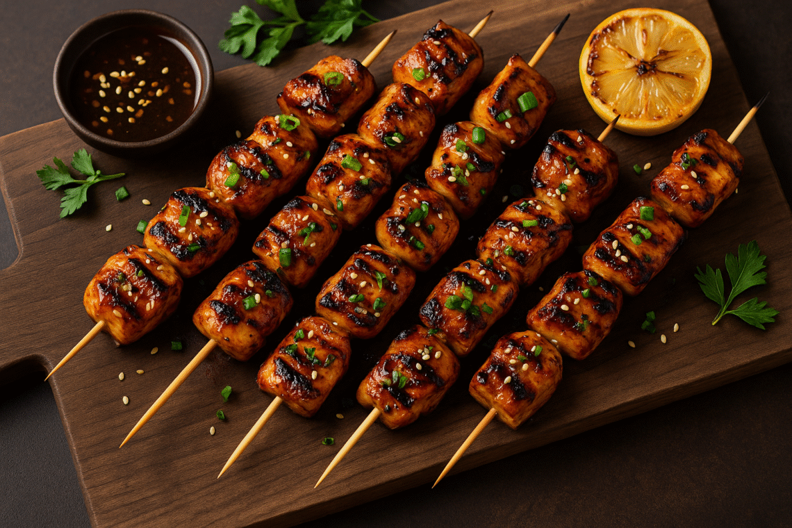 BBQ Chicken Skewers with Honey Soy Glaze