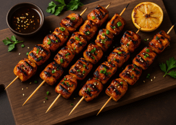 BBQ Chicken Skewers with Honey Soy Glaze