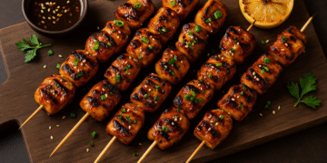 BBQ Chicken Skewers with Honey Soy Glaze