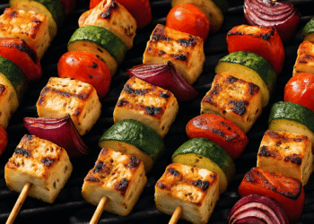 BBQ Grilled Halloumi & Veggie Skewers (Smoky & Satisfying)