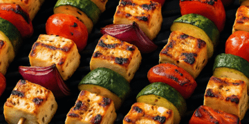 BBQ Grilled Halloumi & Veggie Skewers (Smoky & Satisfying)