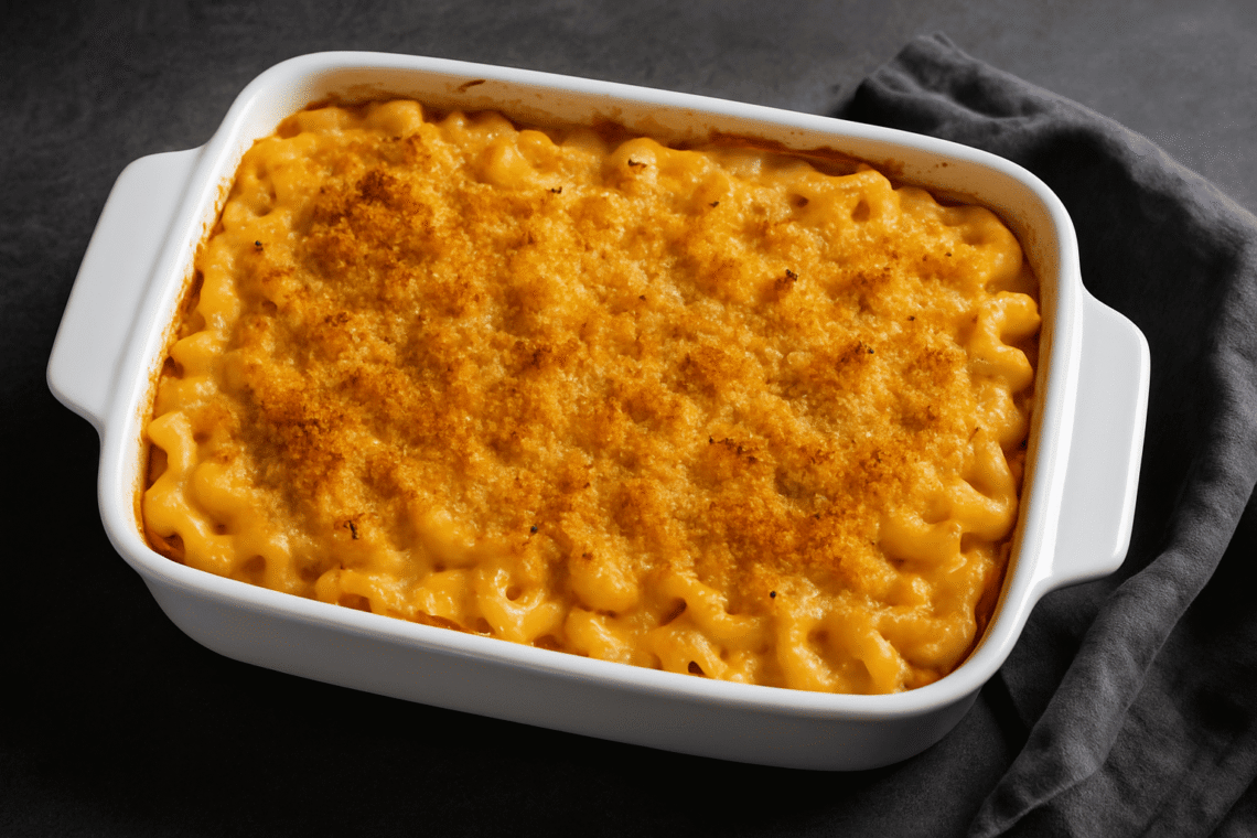 Baked Macaroni and Cheese with a Crispy Topping