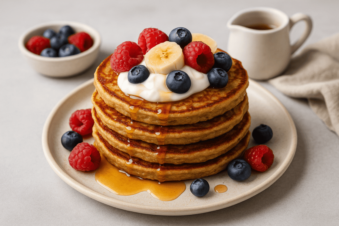 Banana Oat Pancakes (No Refined Sugar)