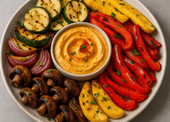 Chargrilled Veggie Platter with Smoky Hummus Dip
