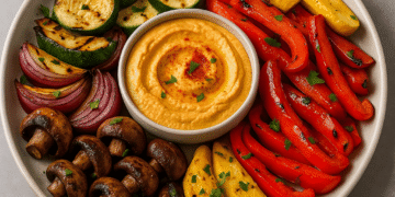 Chargrilled Veggie Platter with Smoky Hummus Dip