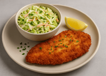 Chicken Schnitzel with Creamy Coleslaw