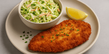 Chicken Schnitzel with Creamy Coleslaw
