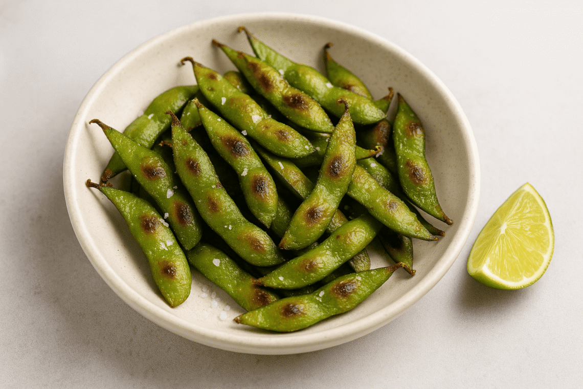 Crispy Edamame with Sea Salt & Lime