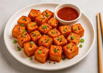 Crispy Tofu Bites with Sweet Chili Glaze