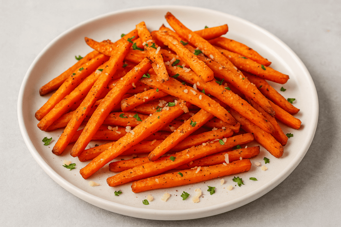 Air Fryer Garlic Parmesan Carrot Fries