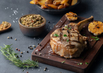 Grilled Beef Steak with Garlic Herb Butter