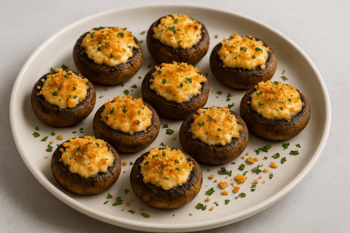 Air Fryer Stuffed Mushrooms (Cheesy & Savoury