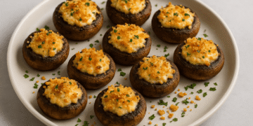 Air Fryer Stuffed Mushrooms (Cheesy & Savoury
