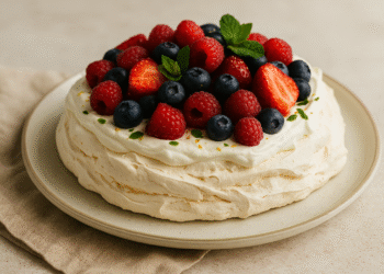 Pavlova with Fresh Berries