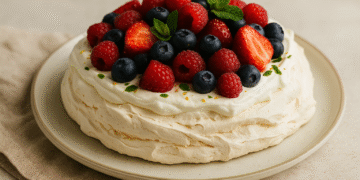 Pavlova with Fresh Berries