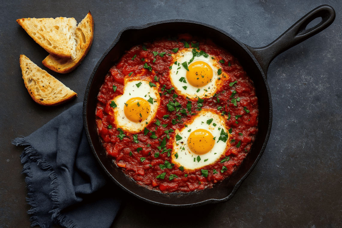 Shakshuka (Eggs in Spiced Tomato Sauce)