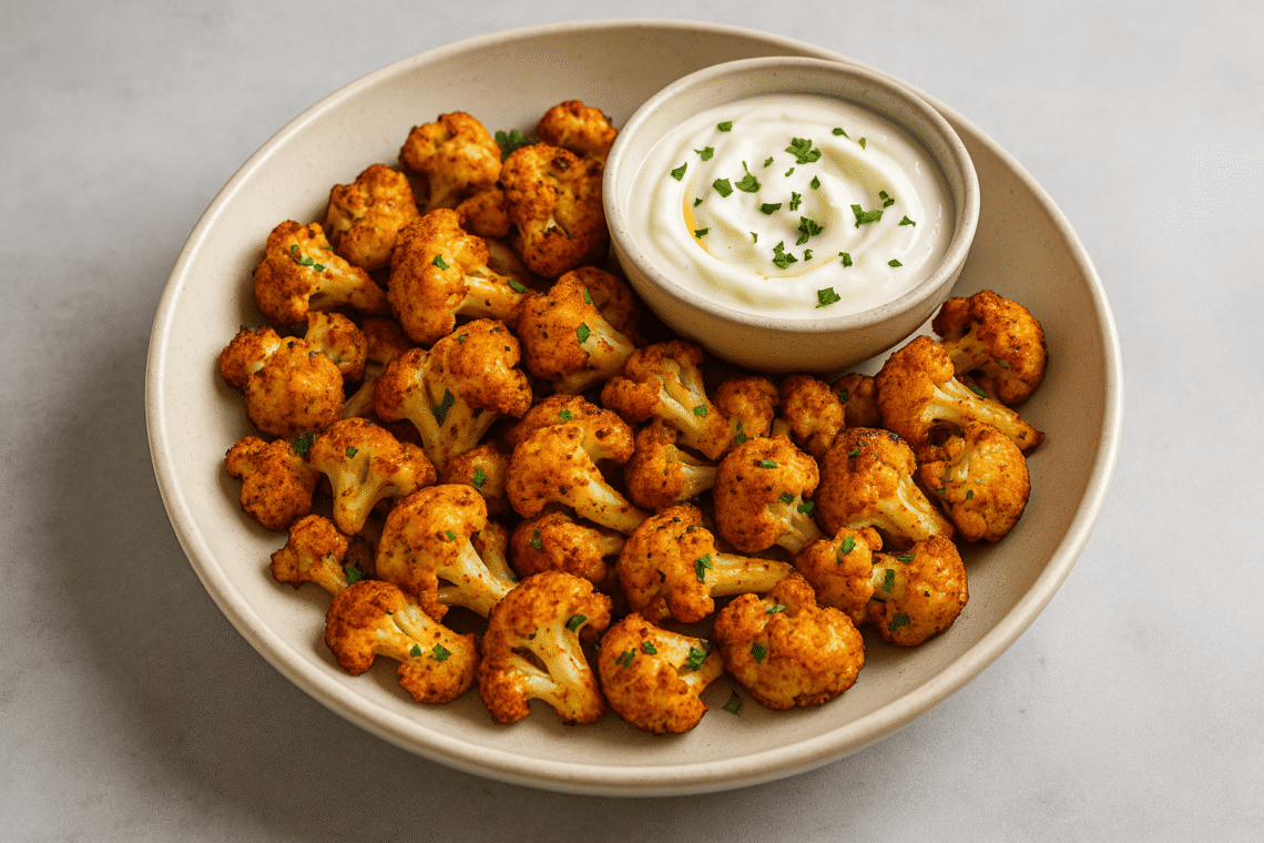 Spiced Cauliflower Bites with Yogurt Dip