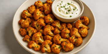 Spiced Cauliflower Bites with Yogurt Dip