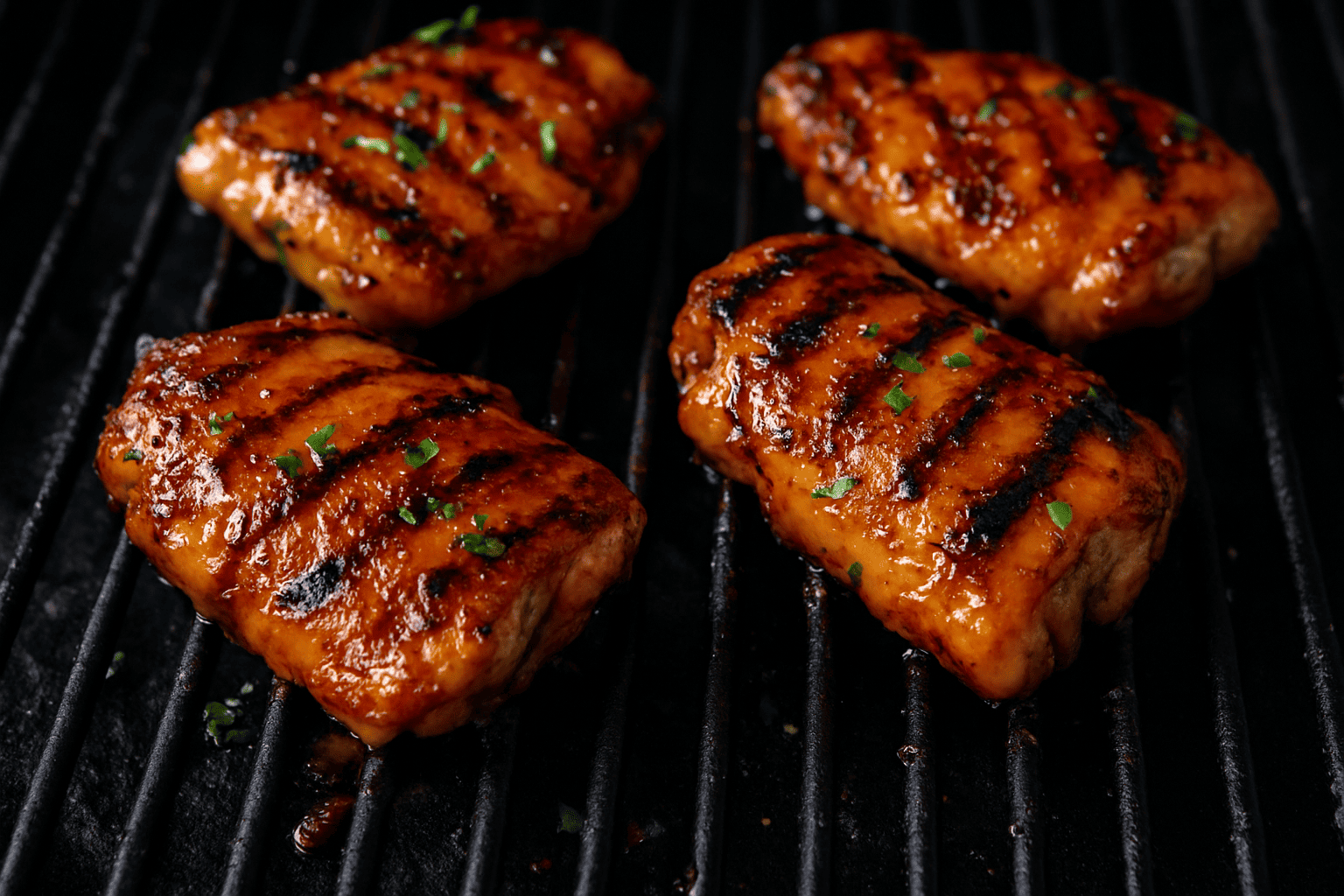 BBQ Spicy Maple Glazed Chicken Thighs