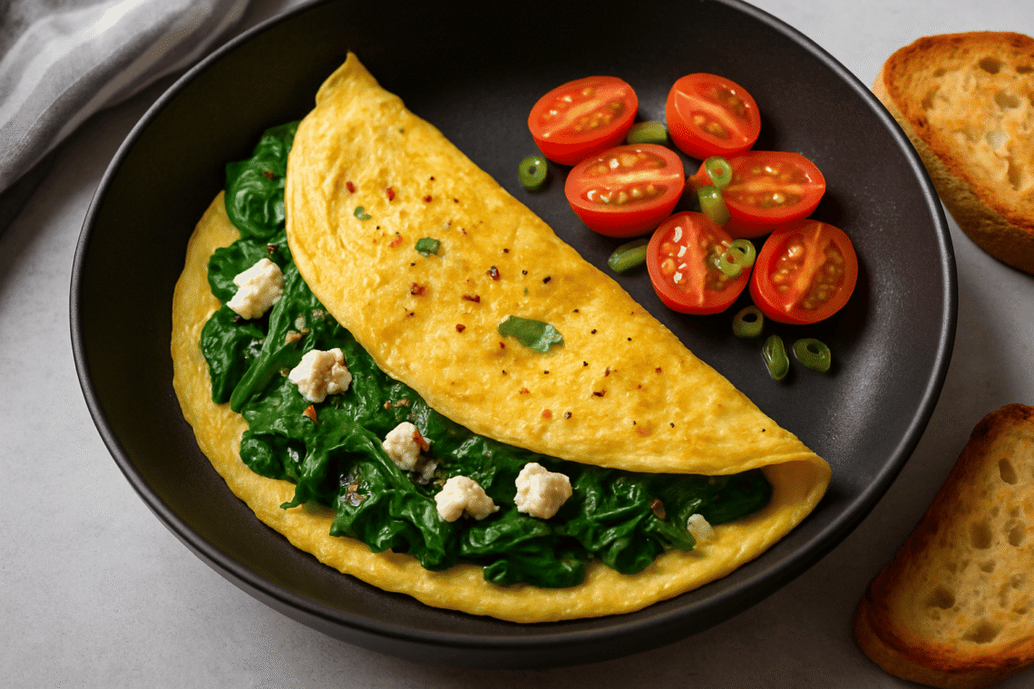 Spinach & Feta Omelette (Quick & Protein-Packed)
