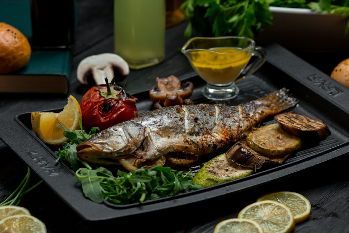 BBQ Grilled Whole Sea Bass with Garlic & Herbs